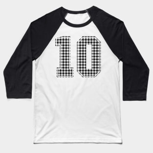 Plaid Number - 10 - Dark Baseball T-Shirt